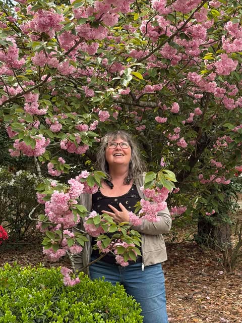 Cindy Howard in cherry blossoms