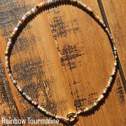 Rainbow tourmaline necklace